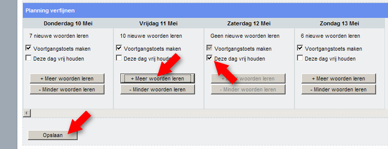 De planning verfijnen