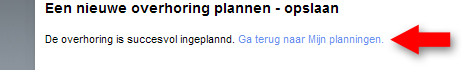 Terug naar Mijn planningen